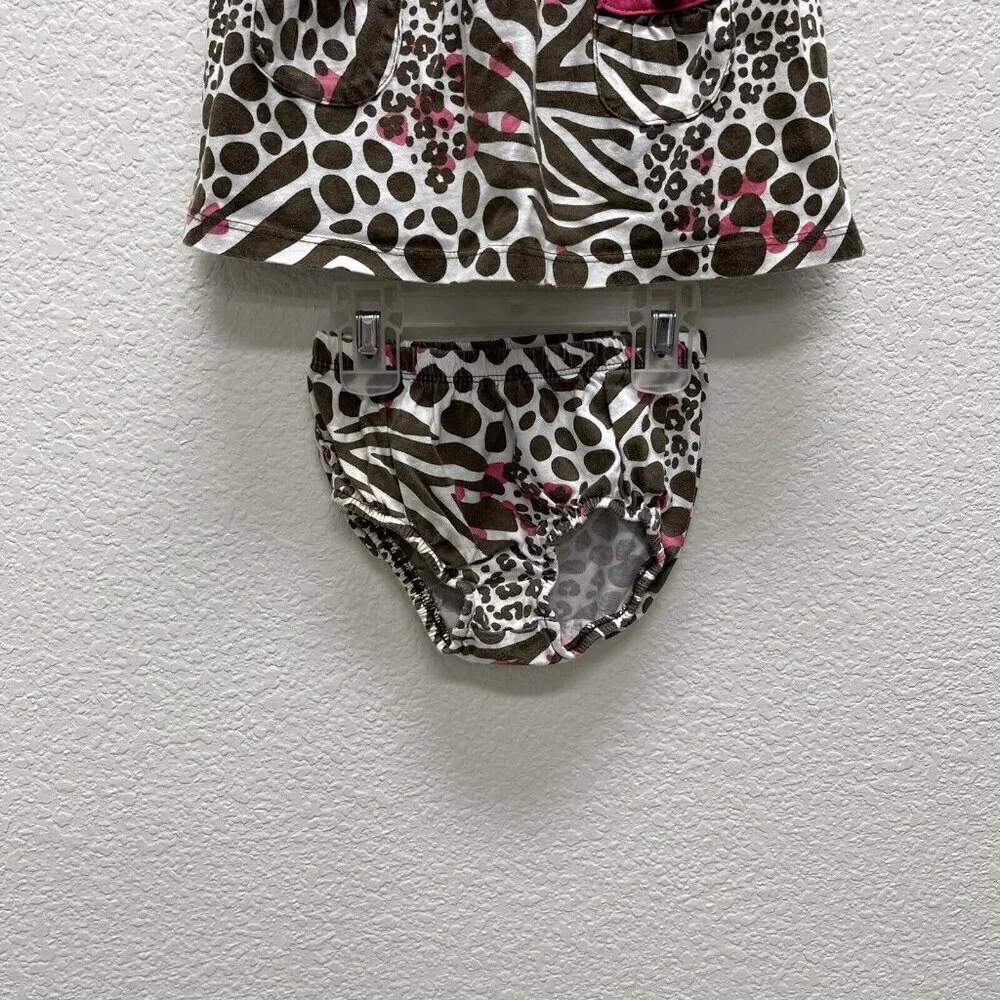 Carter’s Girls Size 24 Months Brown Pink Animal Cheetah Sleeveless 2pc - Picture 5 of 7